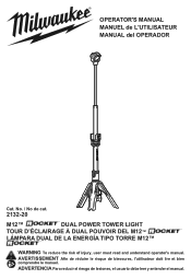 Milwaukee Tool M12 ROCKET Dual Power Tower Light Operators Manual