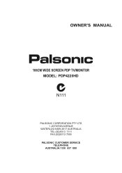 Palsonic PDP4220HD Owners Manual