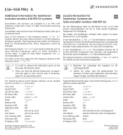 Sennheiser SR 300 IEM G3 Frequency Sheet 516-558 MHz