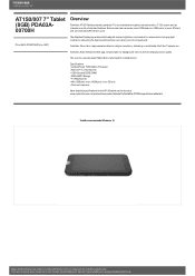 Toshiba AT1S0 PDA03A-00700H Detailed Specs for Tablet AT1S0 PDA03A-00700H AU/NZ; English