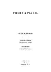 Fisher and Paykel DW24UT4I2 User Guide Dishwasher