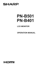 Sharp PN-B501 PN-B401 | PN-B501 Operation Manual