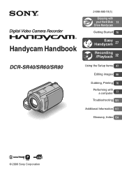 Sony SR60 Handycam Handbook