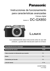 Panasonic LUMIX GX850 Advanced Spanish Operating Manual
