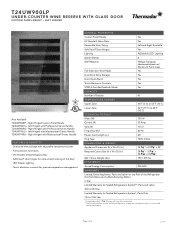 Thermador T24UW900LP Product Spec Sheet