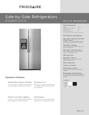 Frigidaire FFSS2625TE Product Specifications Sheet