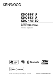 Kenwood KDC-BT31U User Manual