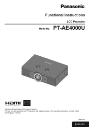 Panasonic PTAE4000 Operating Instructions