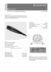 Sennheiser MD 421-II Product Sheet