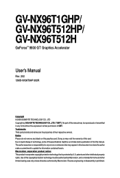 Gigabyte GV-NX96T512HP Manual