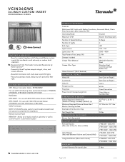 Thermador VCIN36GWS Product Spec Sheet