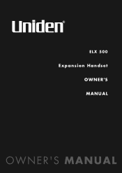 Uniden ELX500 English Owners Manual