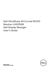 Dell U4021QW Display Manager Users Guide