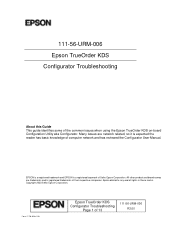 Epson TrueOrder KDS Epson TrueOrder KDS Configurator Troubleshooting Guide