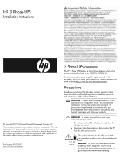 HP RP36000/3 HP 3 Phase UPS Installation Instructions