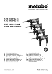 Metabo UHEV 2860-2 Quick Operating Instructions
