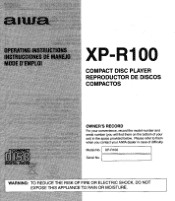 AIWA XP-R100 Operating Instructions