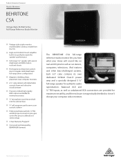 Behringer C5A Product Information Document