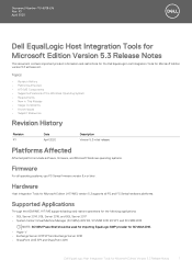 Dell EqualLogic PS4210E EqualLogic Host Integration Tools for Microsoft Edition Version 5.3 Release Notes