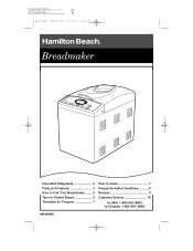 Hamilton Beach 29880 Use And Care