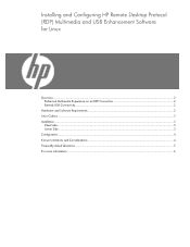 HP T5725 Installing and Configuring HP Remote Desktop Protocol (RDP) Multimedia and USB Enhancement Software for Linux