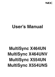 NEC X554UN User's Manual
