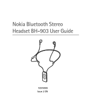 Nokia Bluetooth Stereo Headset BH-903 User Guide