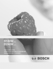 Bosch B18IW50SRS Use & Care Manual
