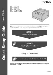 Brother International HL-5250DN Quick Setup Guide - English
