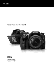 Sony SLT-A65VK Marketing Specifications (SLT-A65V with SAL-1855 lens)
