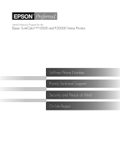 Epson SureColor P10000 Warranty Statement