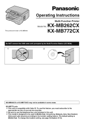 Panasonic KX-MB262CX Operating Instructions