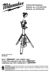 Milwaukee Tool M18 ROCKET LED Tower Light Operators Manual