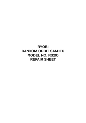 Ryobi RS290 Repair Sheet