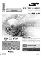 Samsung DVD-R4000 User Manual (user Manual) (ver.1.0) (English, Spanish)