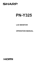 Sharp PN-Y325 Operation Manual