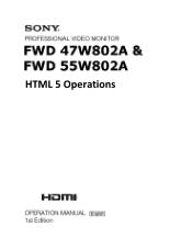 Sony FWD65W850A User Manual (FWD 47W802A & FWD 55W802A HTML 5 Operations)
