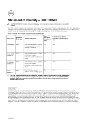 Dell E2014H Dell  Monitor Statement of Volatility