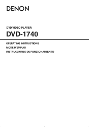 Denon DVD 1740 Owners Manual - English
