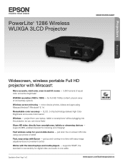 Epson PowerLite 1286 Product Specifications