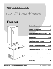 Frigidaire FFC0522DW - 5 cu. Ft. Chest Freezer Manual