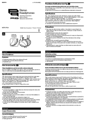 Sony MDR-PQ3 Operating Instructions