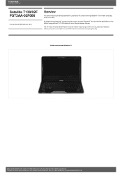 Toshiba Satellite T130 PST3AA-02F006 Detailed Specs for Satellite T130 PST3AA-02F006 AU/NZ; English