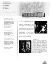 Behringer MIX800 Product Information Document