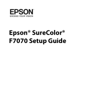 Epson SureColor F7070 Setup Guide
