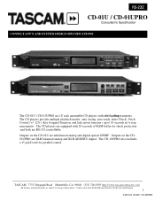 TASCAM CD-01U PRO Design Specification