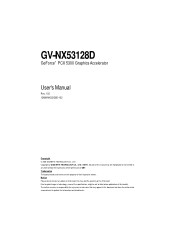 Gigabyte GV-NX53128D Manual