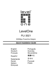 LevelOne PLI-3021 | PLI-3021D Quick Install Guide