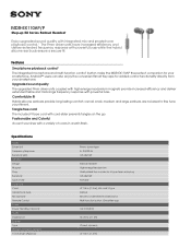 Sony MDR-EX110AP Marketing Specifications (Pink)