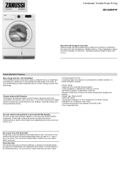 Zanussi ZDC82B4PW Specification Sheet